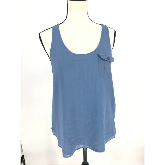 Michael Kors Women’s Size 4 Blouse Top Sleeveless Blue Side Zipper - Picture 2 of 13